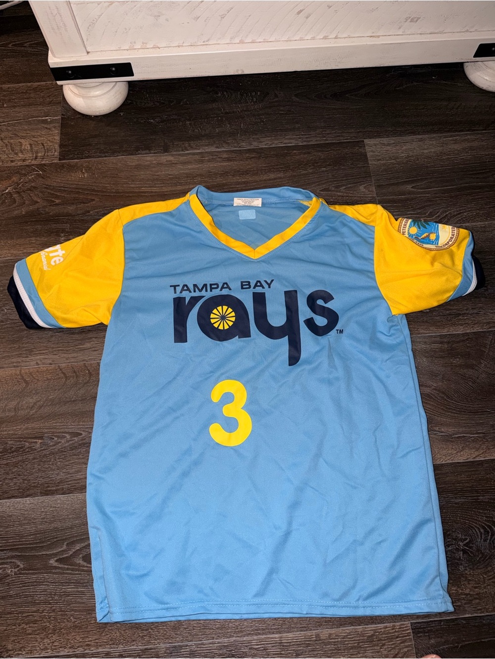 Tampa Bay Rays Kids Jersey - Light Blue & Yellow Number 3